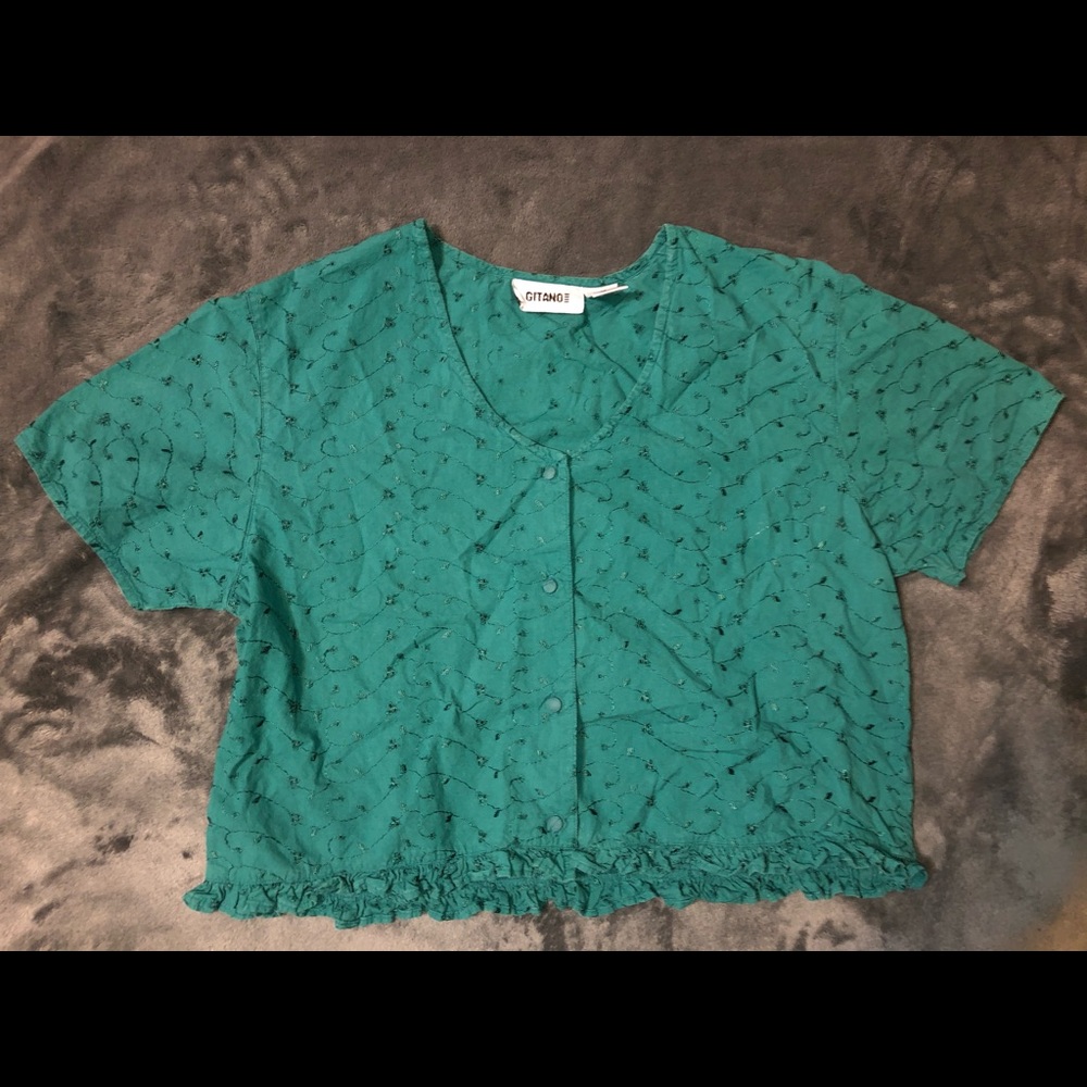 💍vintage gitano eyelet blouse shirt top